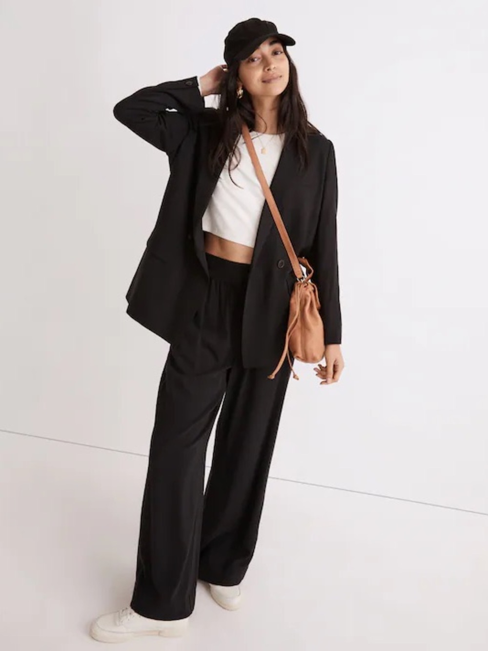 Madewell Black Double-Breasted Blazer Jacket - Picture 2 of 7